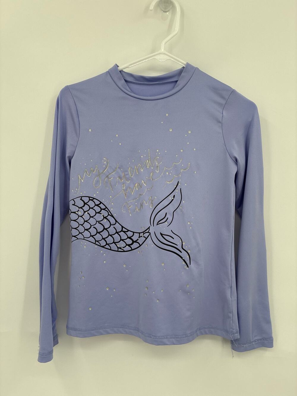 Cat & Jack Rashguard Periwinkle Purple Mermaid Swim Shirt Girls L 10/12